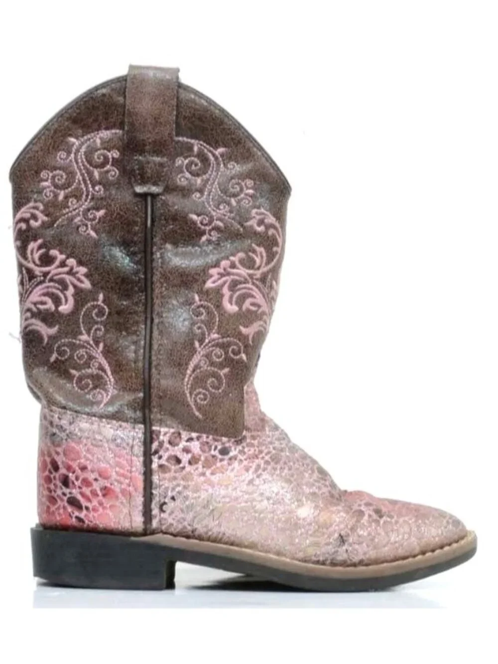 Shyanne Girls' Size 13 Aria Faux Leather Western Boot Square Toe - Cowgirl